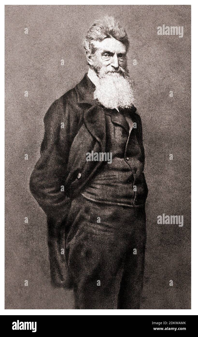 Retrato del abolicionista John Brown (abolicionista) meses antes de su RAID en Harpers Ferry. 1859 John Brown (1800 - 1859) fue un abolicionista estadounidense Foto de stock