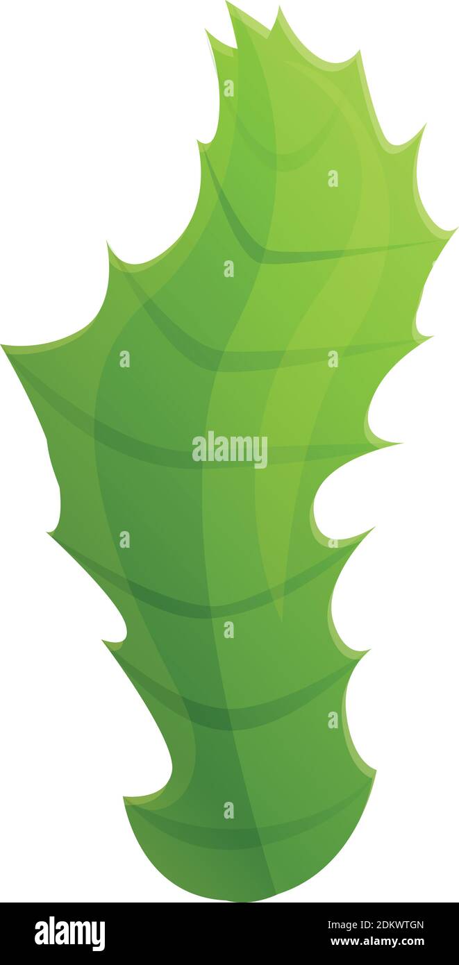 Icono de hoja de Thistle. Dibujo animado de la hoja de cardo icono vector para el diseño web aislado sobre fondo blanco Ilustración del Vector