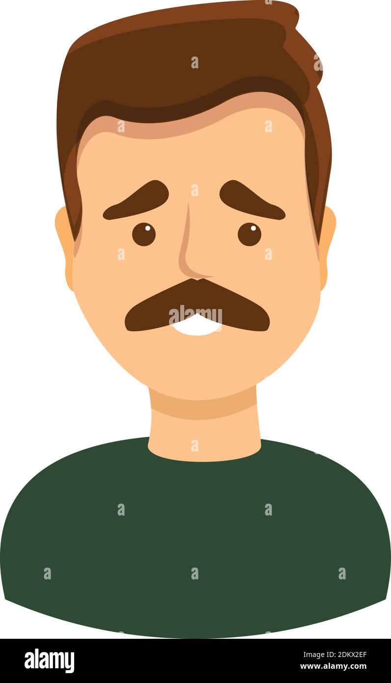 Icono de hombre triste. Dibujos animados de hombre triste icono vector