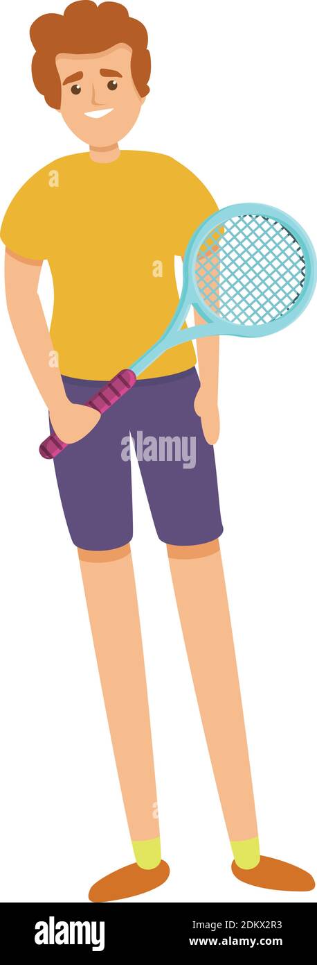 Niño con un icono de raqueta de tenis. Dibujo animado de niño con un icono de vector de raqueta de tenis para diseño web aislado sobre fondo blanco Imagen Vector de stock - Niño con un icono de raqueta de tenis. Dibujo animado de niño con un icono de vector de raqueta de tenis para diseño web aislado sobre fondo blanco Imagen Vector de stock -
