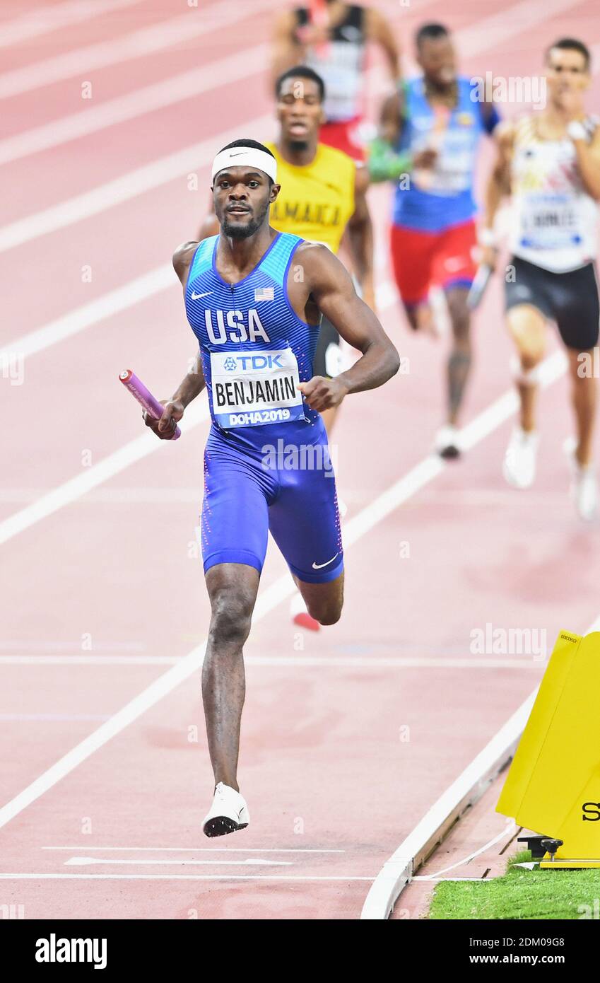 Rai Benjamin (USA) 4x400 Relé hombres medalla de oro. Campeonatos del