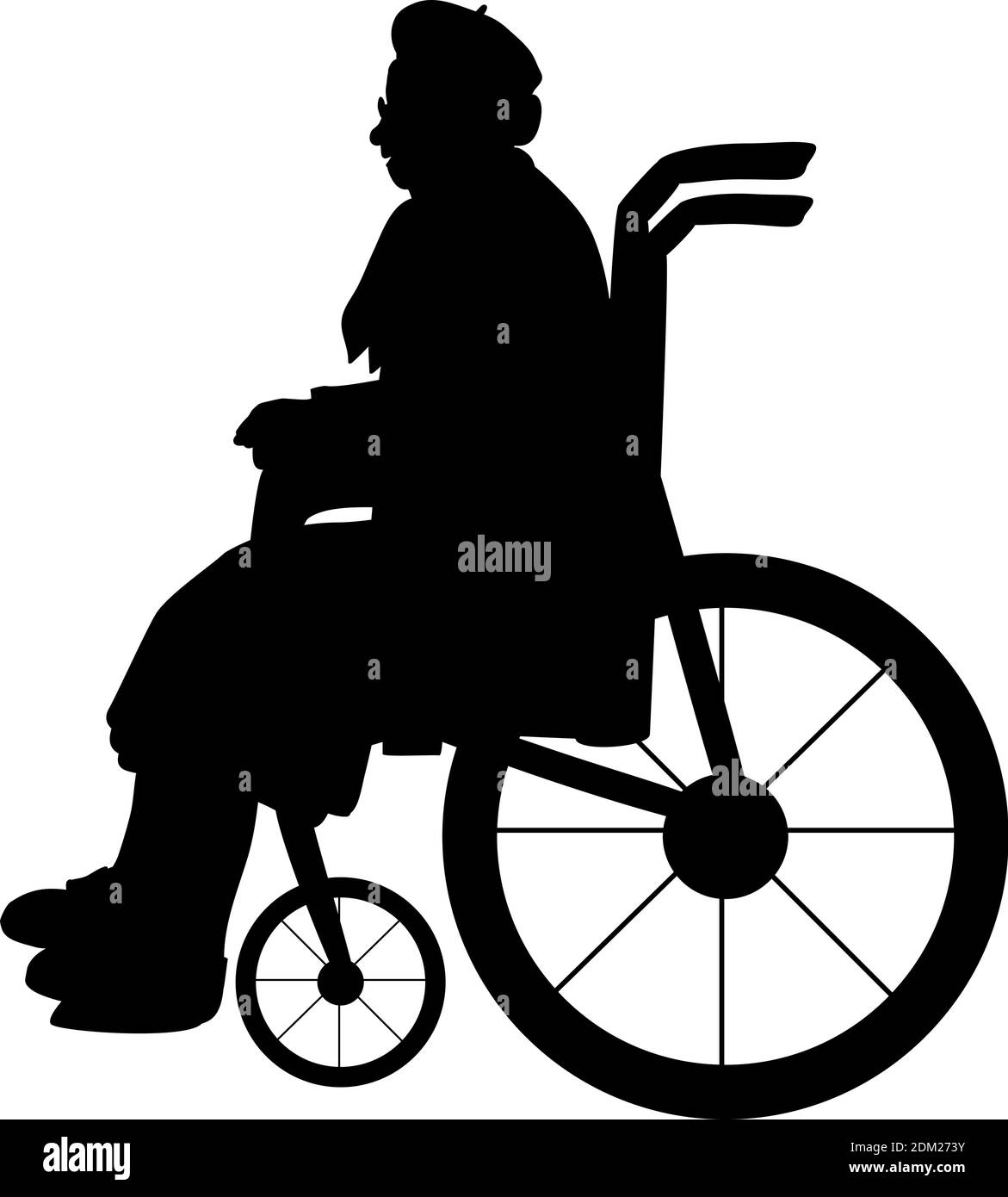 Silueta de abuela en silla de ruedas. Icono de símbolo de ilustración  Imagen Vector de stock - Alamy