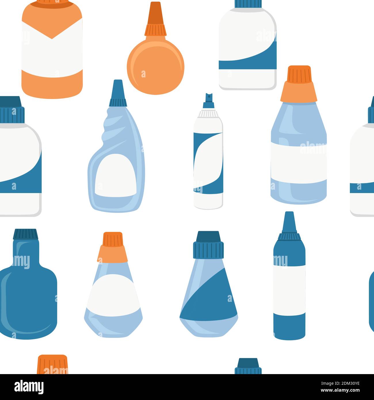 Patrón sin costuras hogar productos químicos botellas paquete de  suministros de limpieza con vacío con etiqueta en blanco plano vector  ilustración sobre fondo blanco Imagen Vector de stock - Alamy