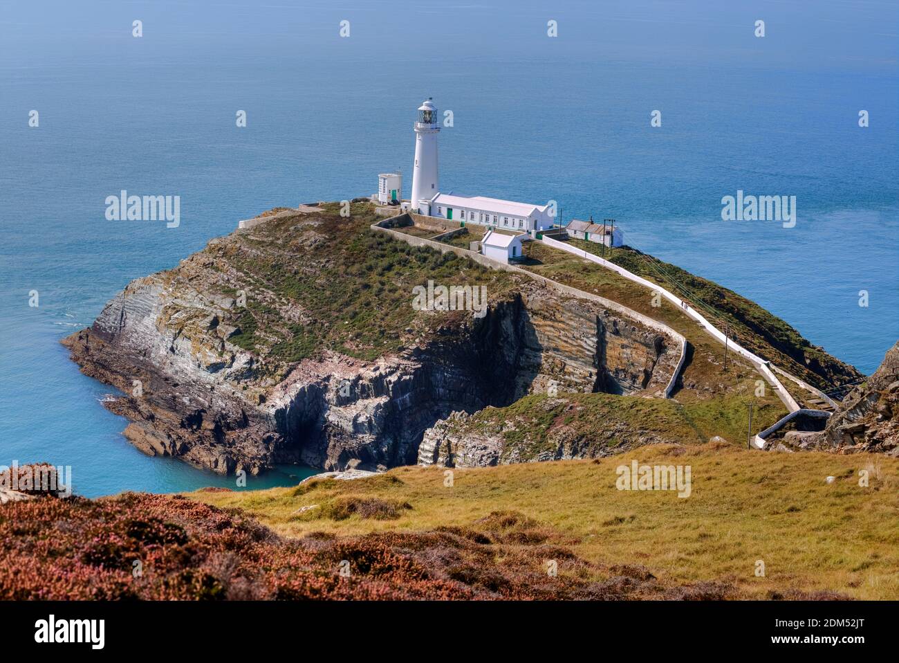 Pila del Sur, Isla Sagrada, Anglesey, Gales, Reino Unido Foto de stock