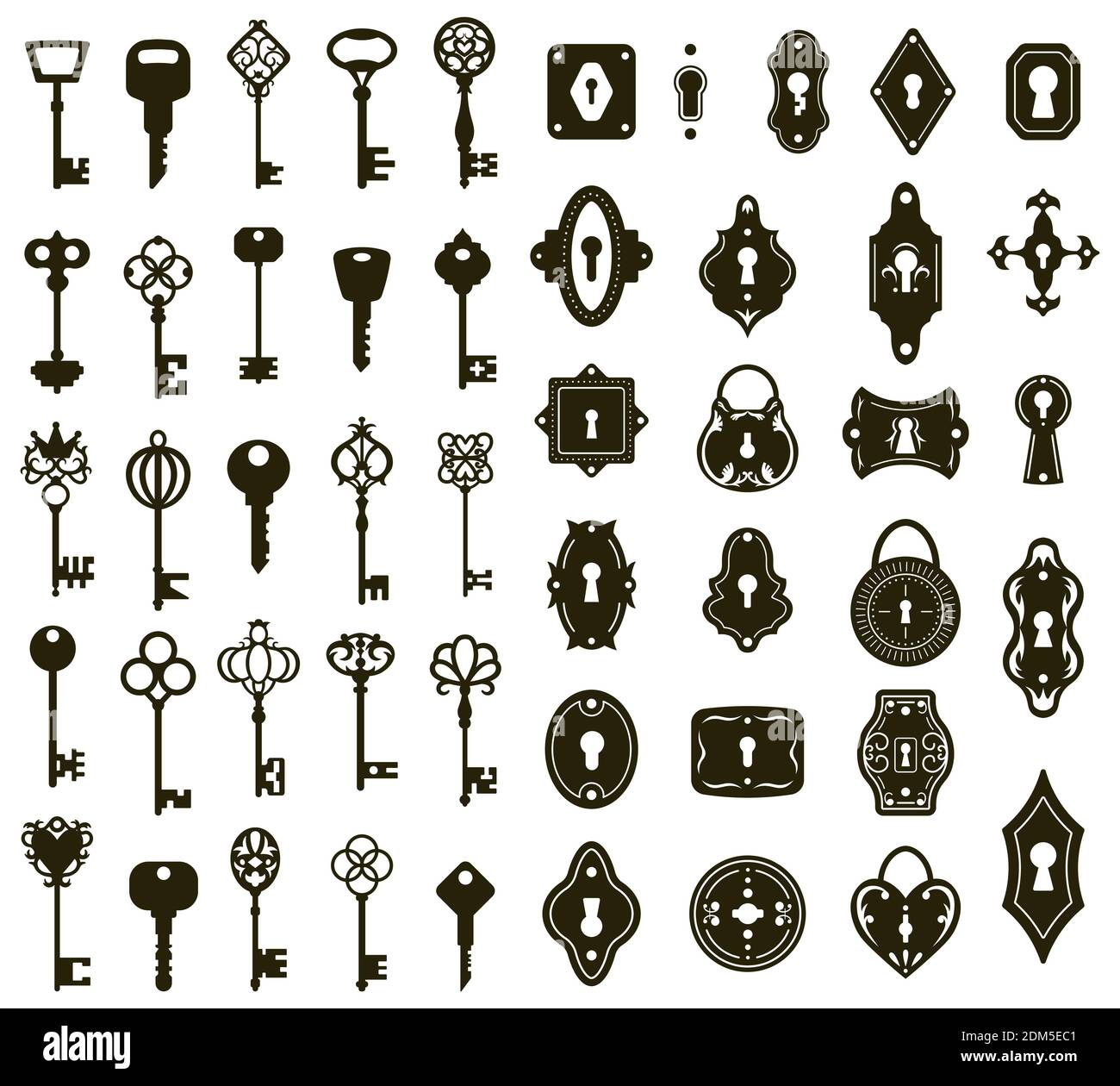 Teclas Vintage. Llave de seguridad ornamental antigua, llaves antiguas y  modernas siluetas clásicas. Símbolos clave de seguridad de la casa vector  ilustración conjunto Imagen Vector de stock - Alamy