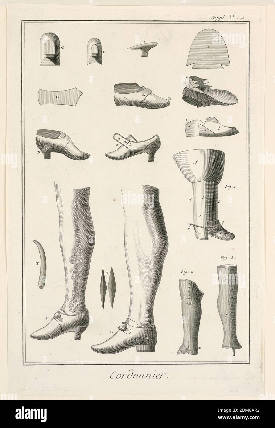 Cordonnier, pl. II de 'Encyclopédie ou Dictionnaire Raisonné des Sciences,  des Arts et des Métiers', Grabado sobre papel, Francia, 1771, impresión  Fotografía de stock - Alamy
