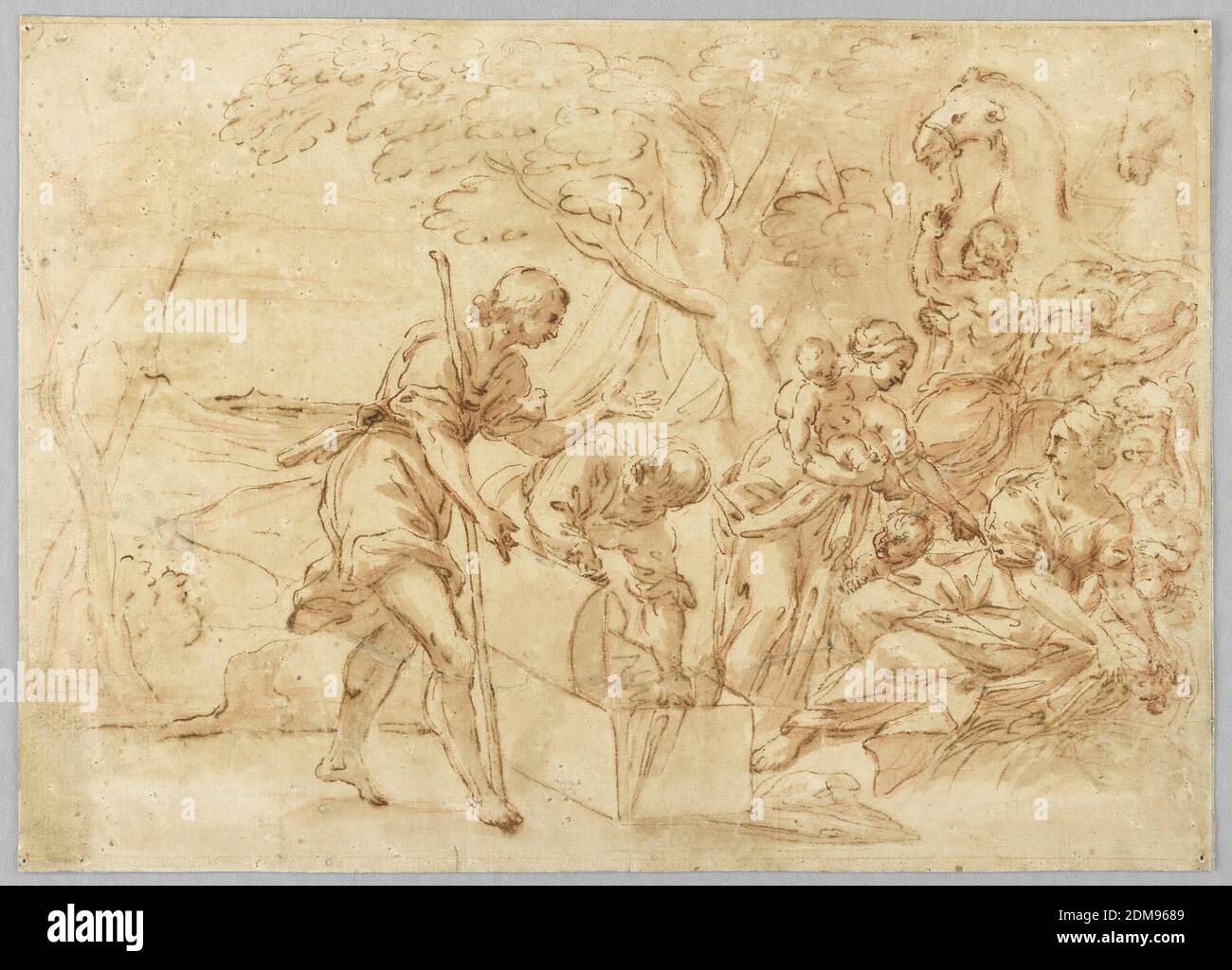 Presentación de un pecho, Italia, siglos XVI-XIX, dibujo Foto de stock