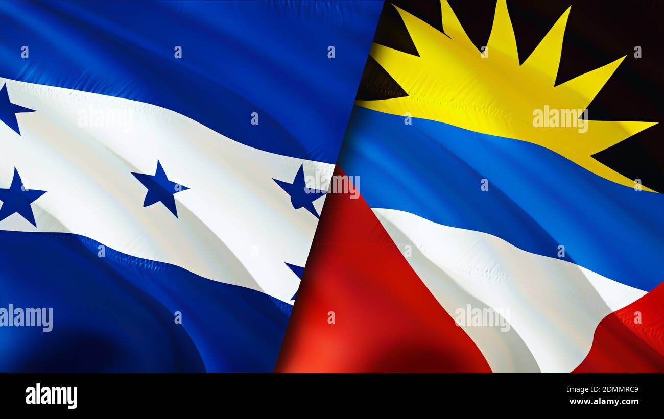Banderas de Honduras y Antigua y Barbuda. Diseño de bandera de ...
