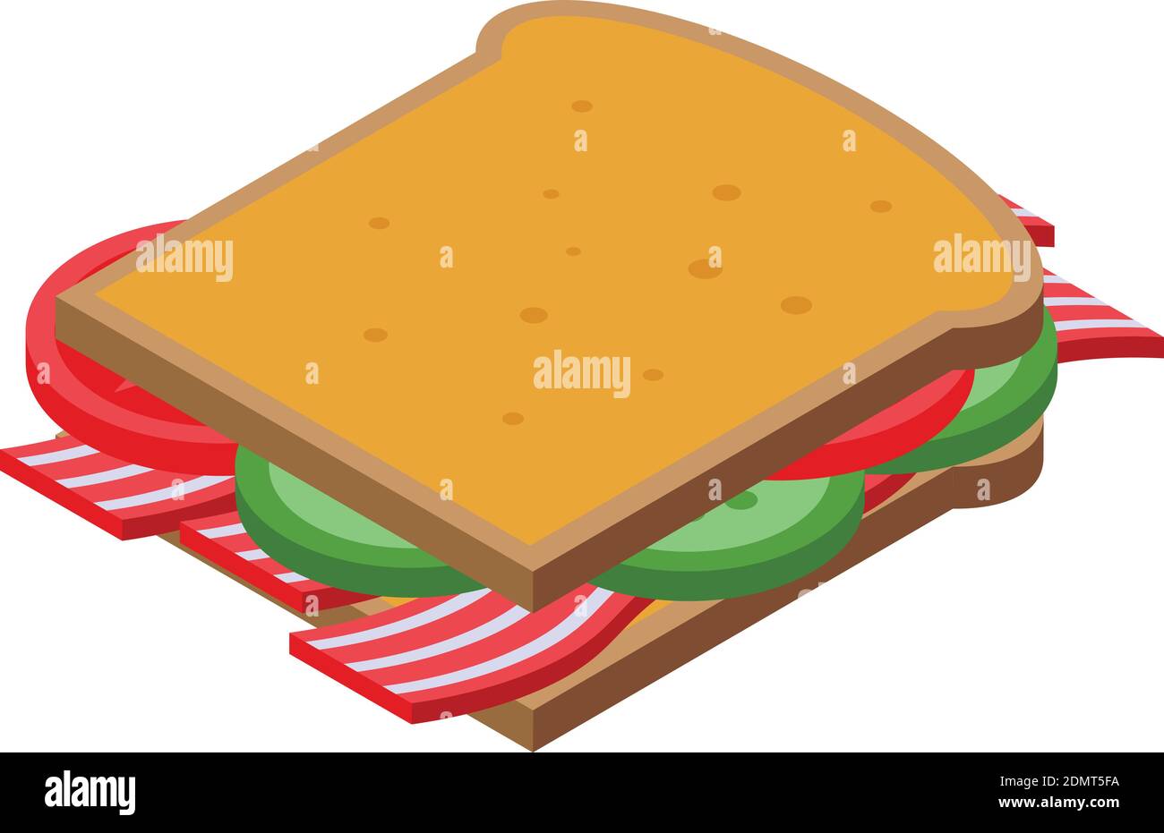 Icono de panceta de sándwich. Isométrica de icono de vector de tocino sándwich para diseño web aislado sobre fondo blanco Ilustración del Vector