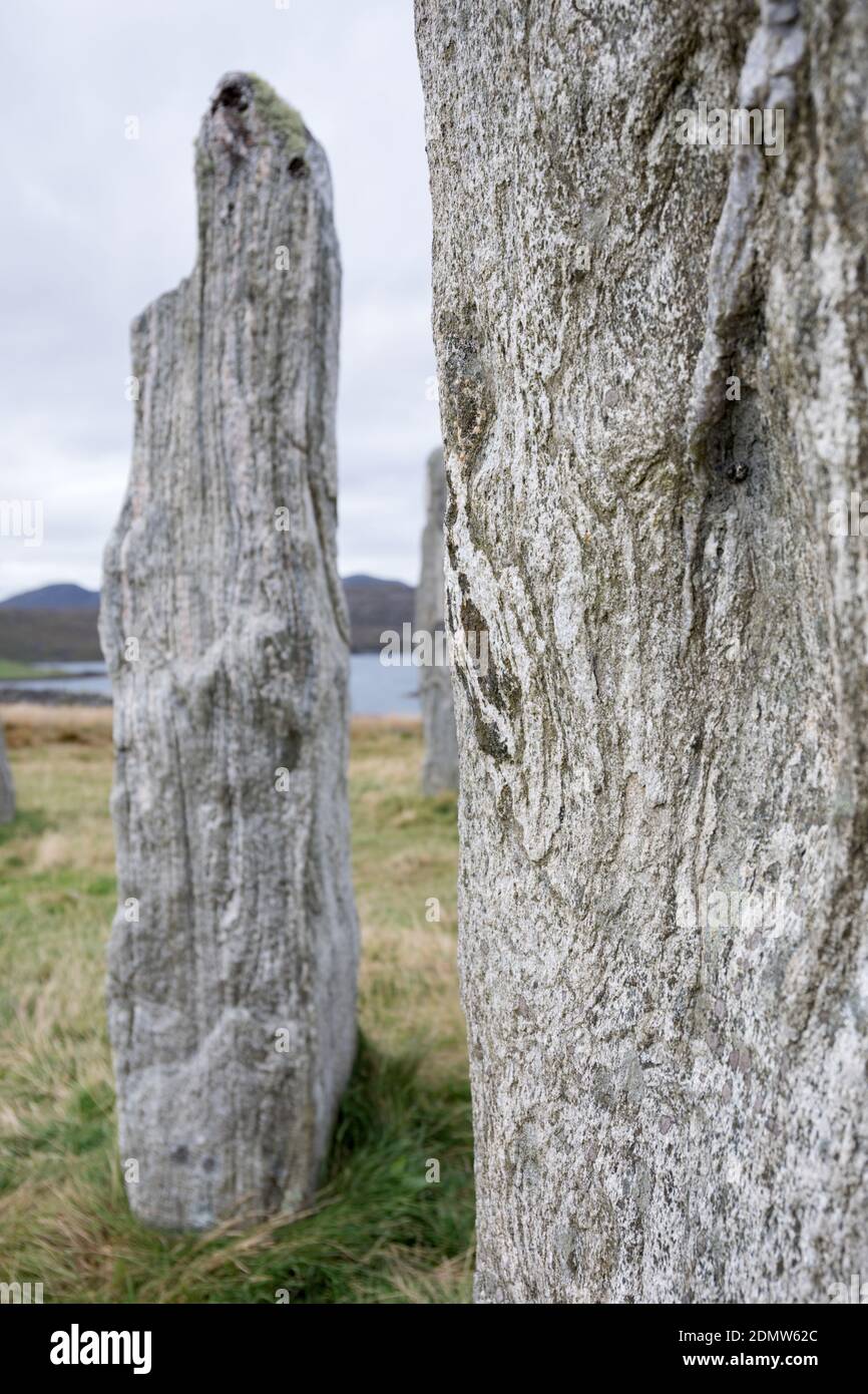 Piedras de pie Callanish, Isla de Lewis, Escocia Foto de stock