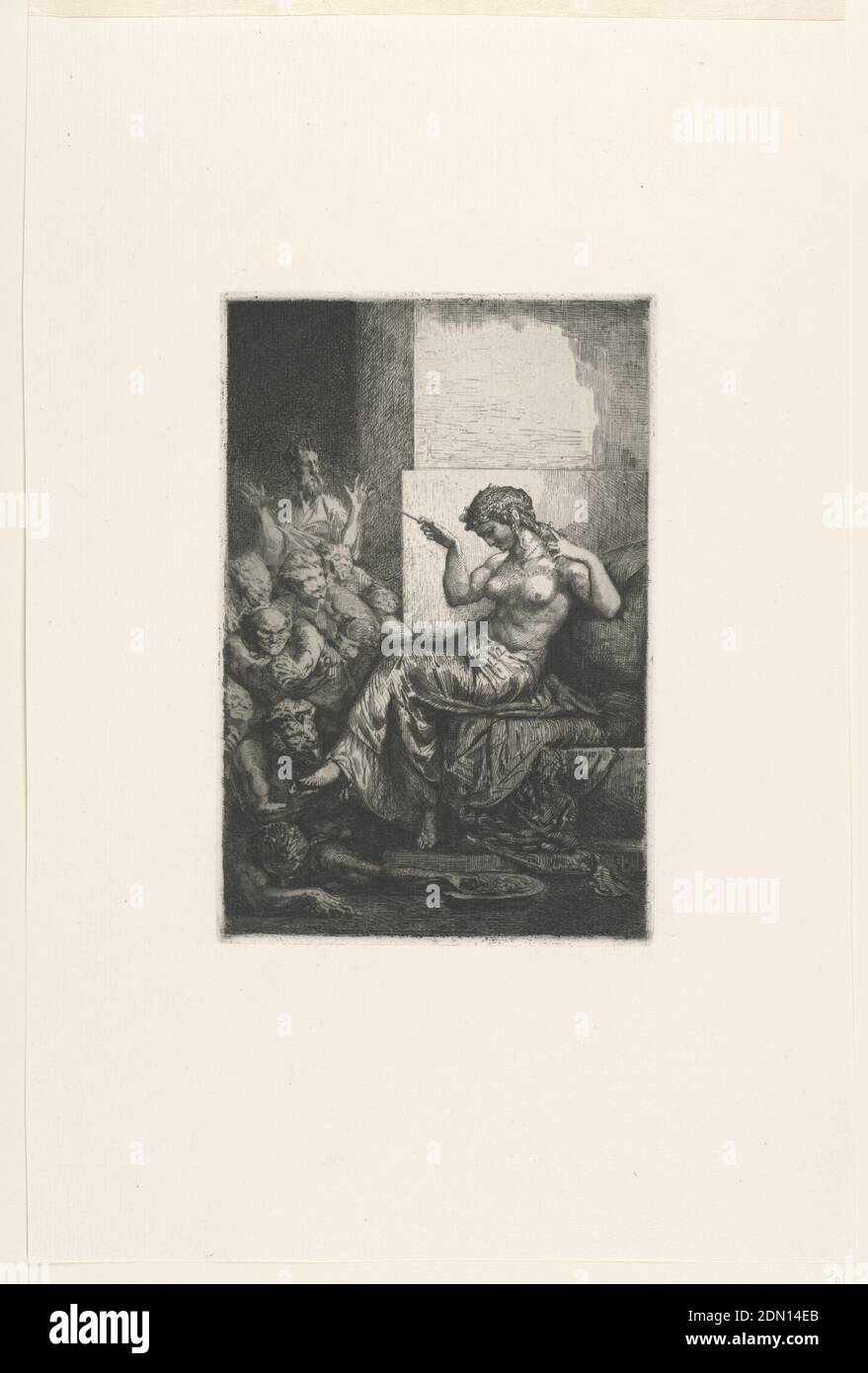 Cleopatra (?), François-Nicolas Chifflart, francés, 1825 - 1901, grabado en tinta negra sobre papel blanco, Francia, ca. 1860, impresión Foto de stock