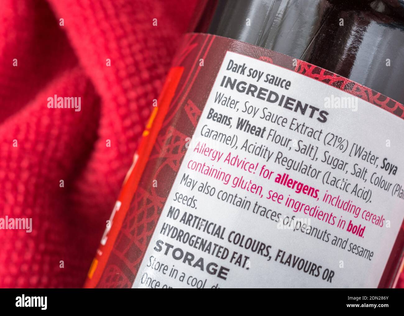 Advertencia de alergia a la salsa de soja fotografías e imágenes de
