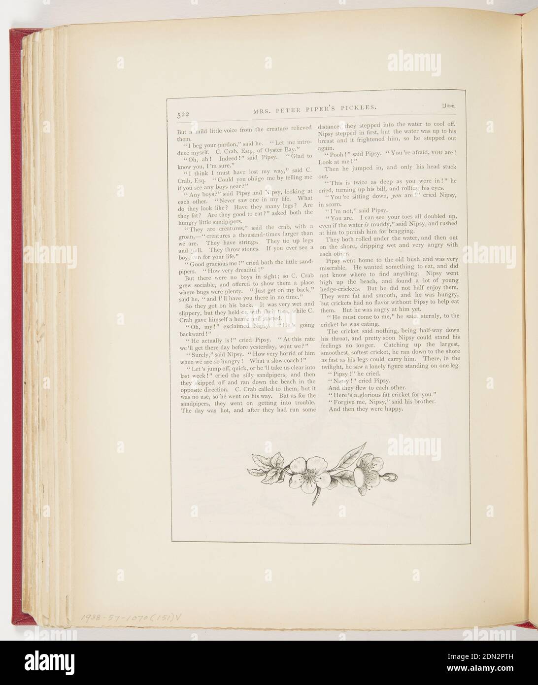 La hoz de la Sra. Peter Piper, impresa en tinta negra sobre papel, historia corta sobre dos cuervos., EE.UU., 1878, efemera, Ephemera, Ephemera Foto de stock