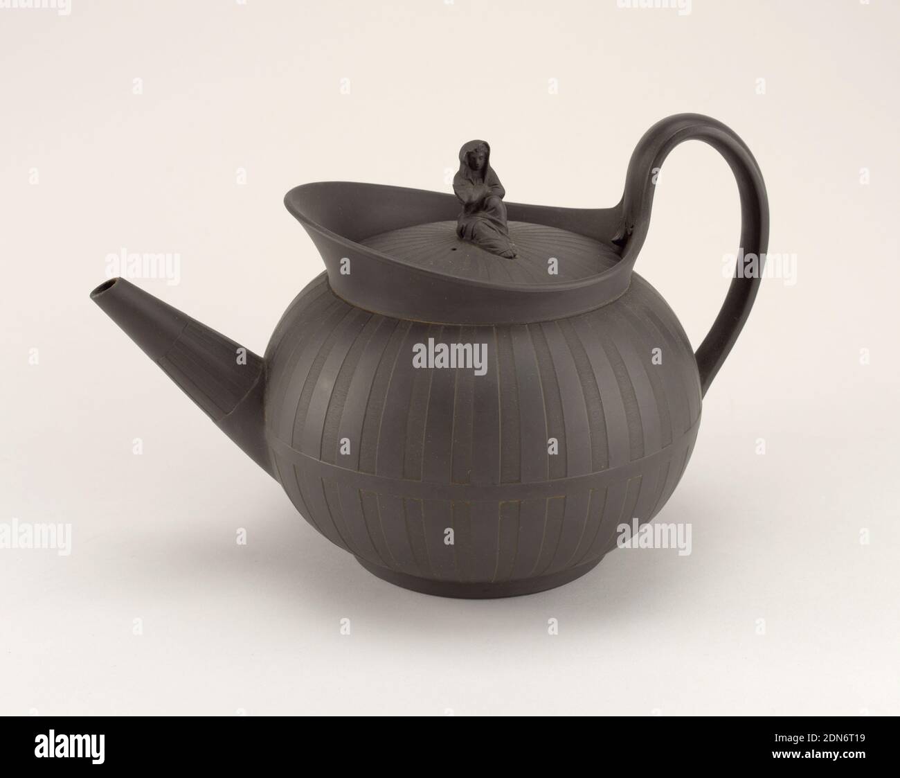 Teapot de basalto negro con Sybil Finial, Wedgwood, Inglés, establecido