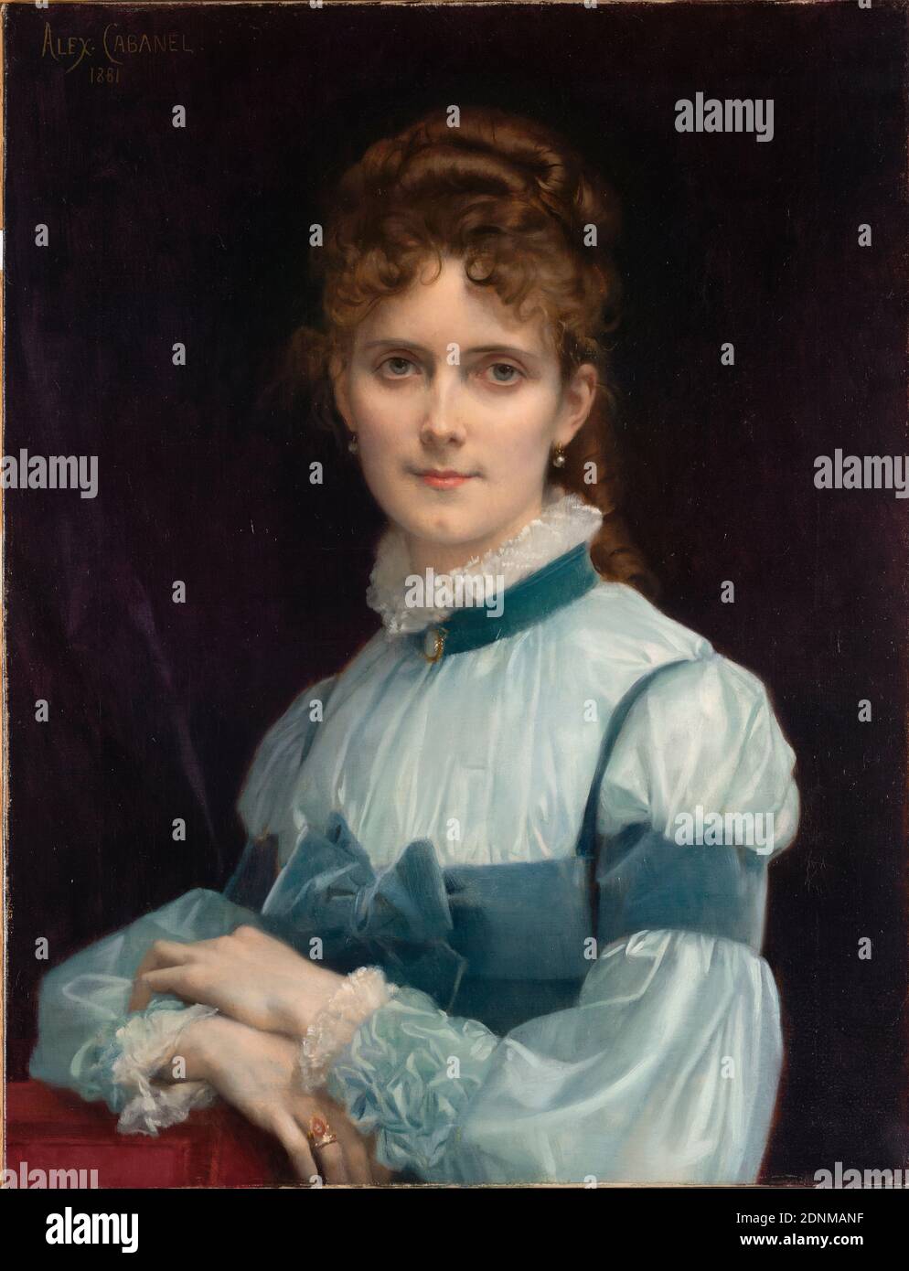 Retrato, de, señorita Fanny Clapp, pintura de Alexandre Cabanel , 1881 Foto de stock