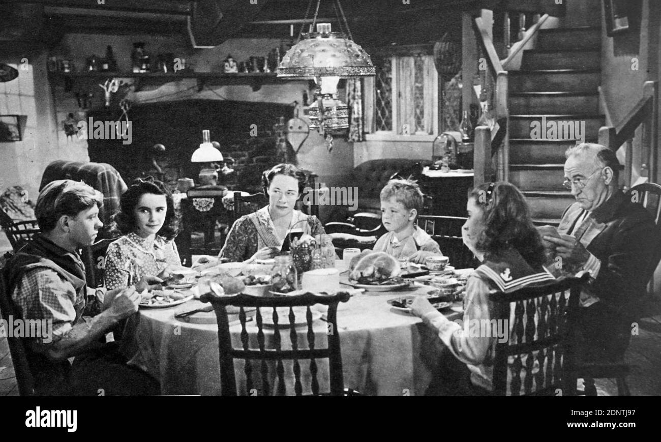 Película de 'National Velvet' protagonizada por Elizabeth Taylor, Mickey Rooney, Angela Lansbury y Donald Crisp. Foto de stock