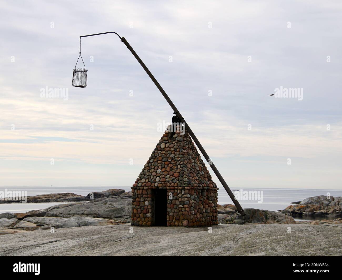 El Faro de Verdens Ende en el sur de Noruega Foto de stock