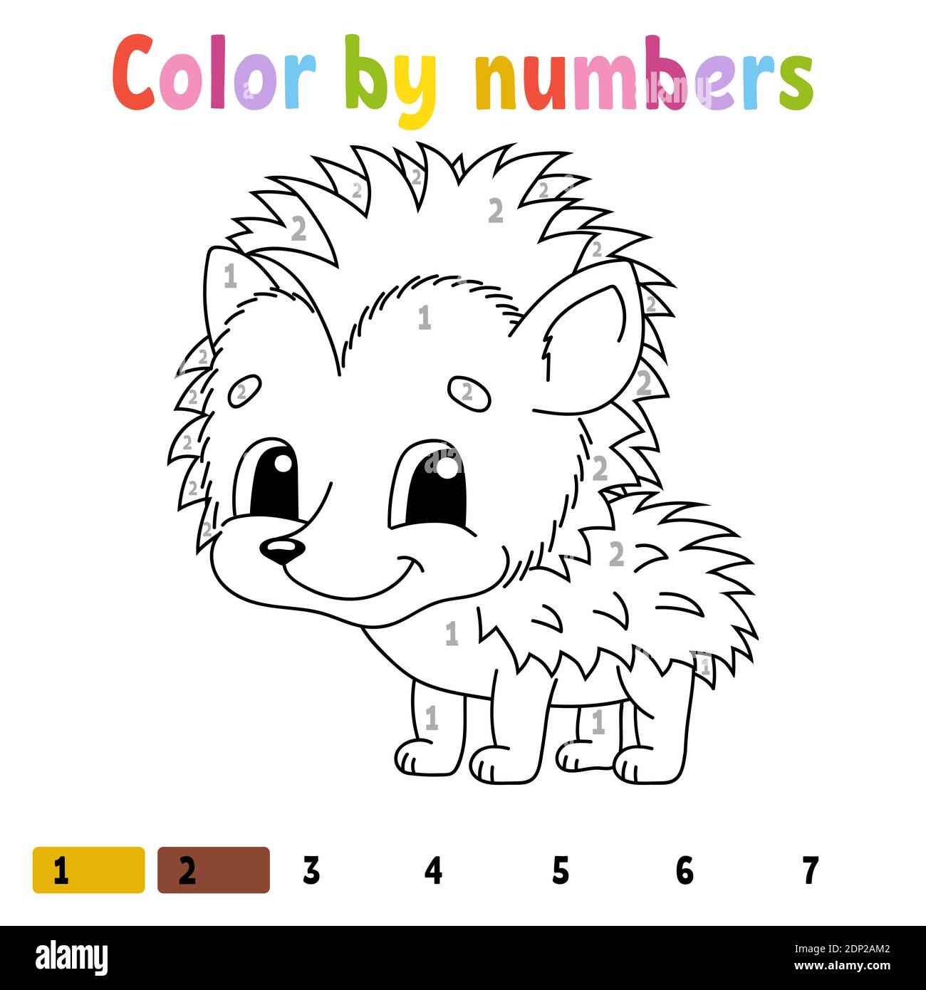 Color por números. Libro para colorear para niños. Carácter alegre