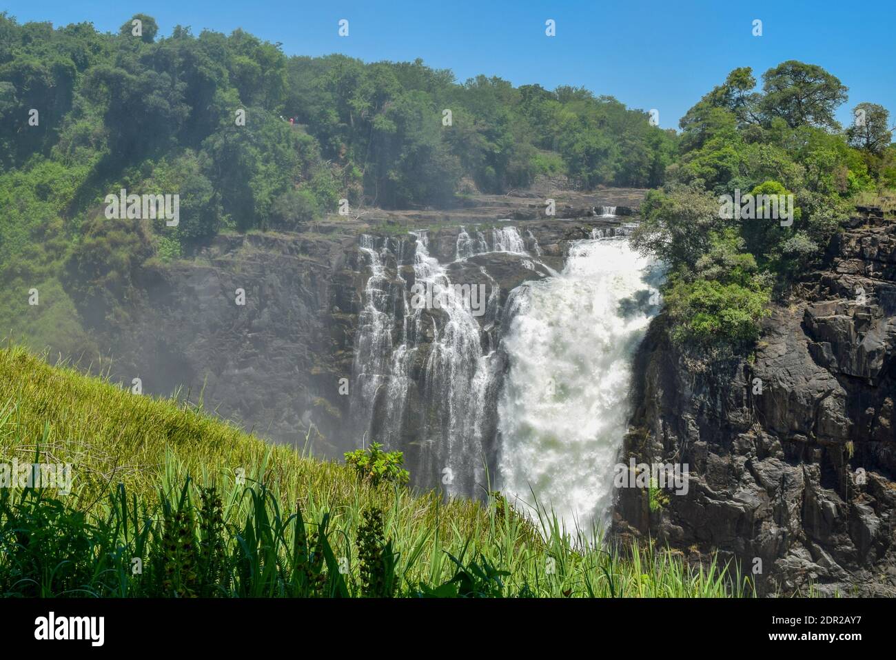 Vista panorámica de las Cataratas Victoria, Zimbabwe Foto de stock