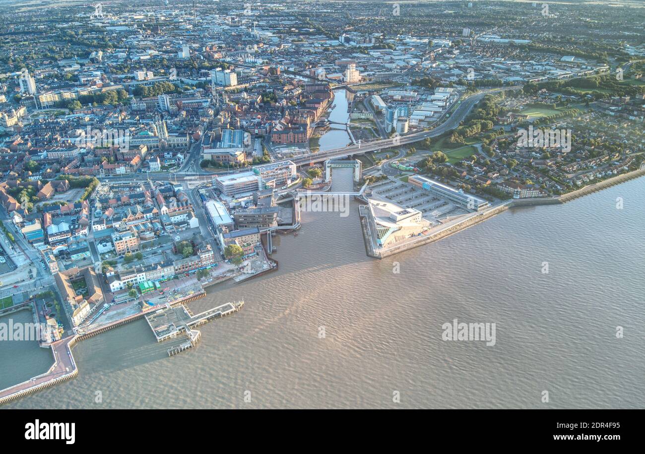 Foto aérea de drone de Kingston-upon-hull, Reino Unido Fotografía de stock  - Alamy