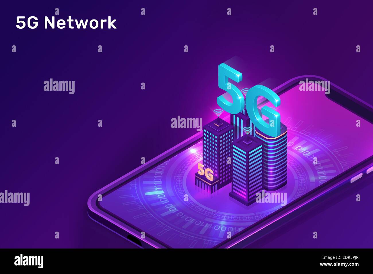 Conexión a Internet de alta velocidad 5G de próxima generación Foto de stock