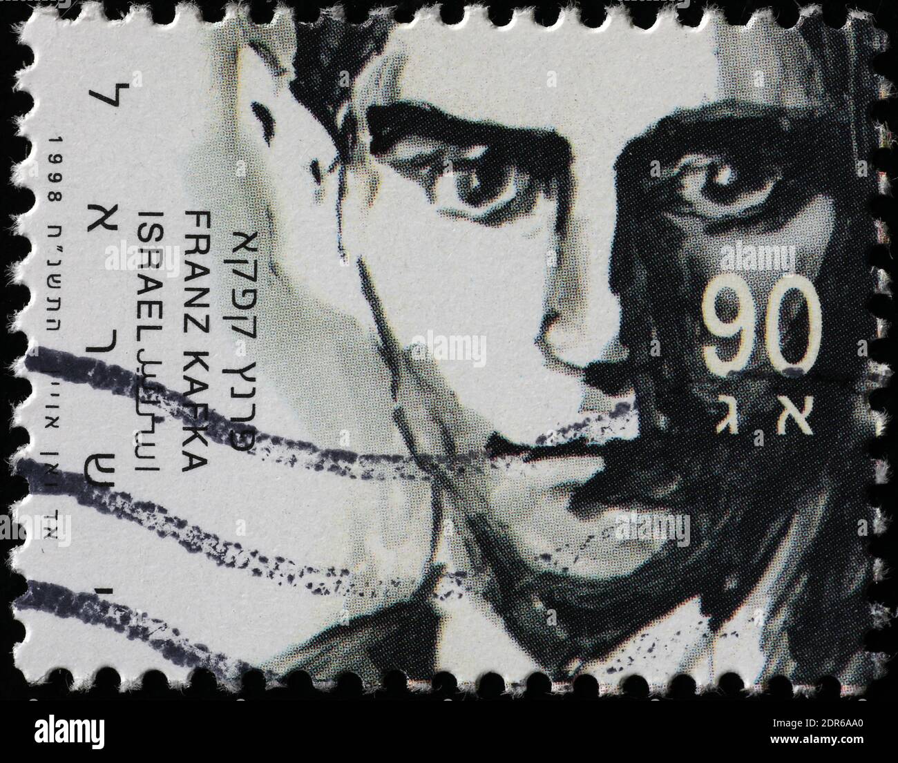 Franz Kafka en el sello postal israelí Foto de stock