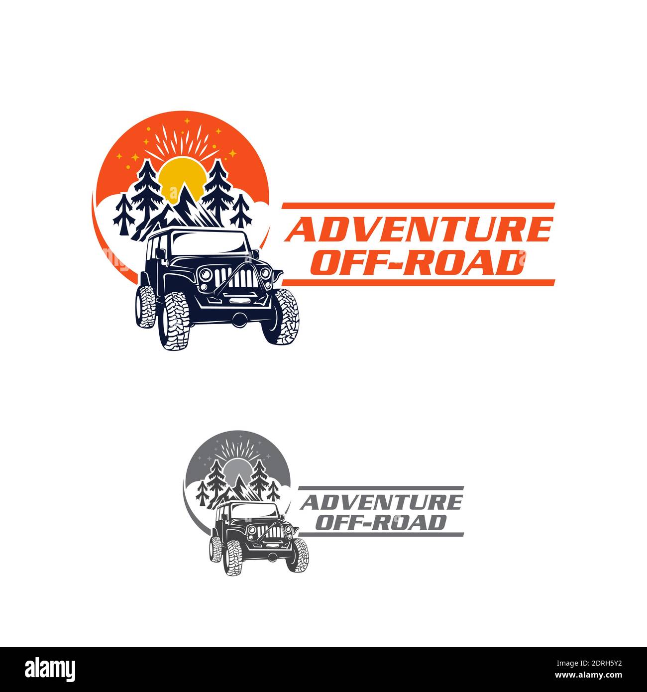 Adventure Off Road Club Emblem, Logo Vector.EPS 10 Ilustración del Vector