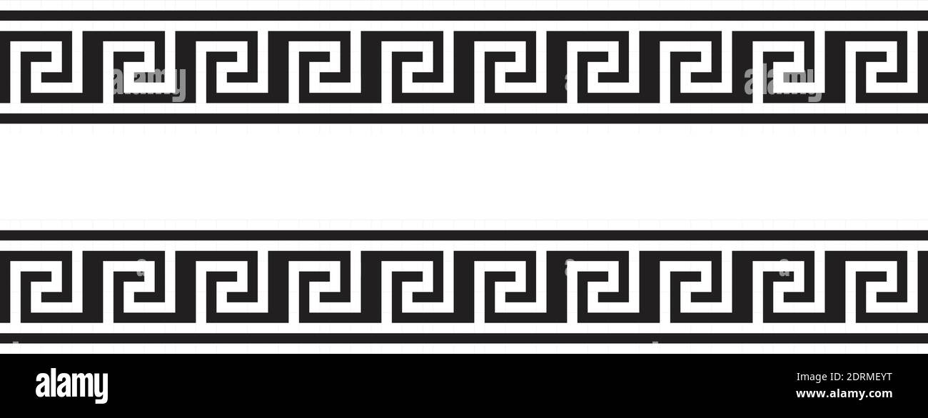 Sin costuras ornamento griego vectorial en blanco y negro Ilustración del Vector