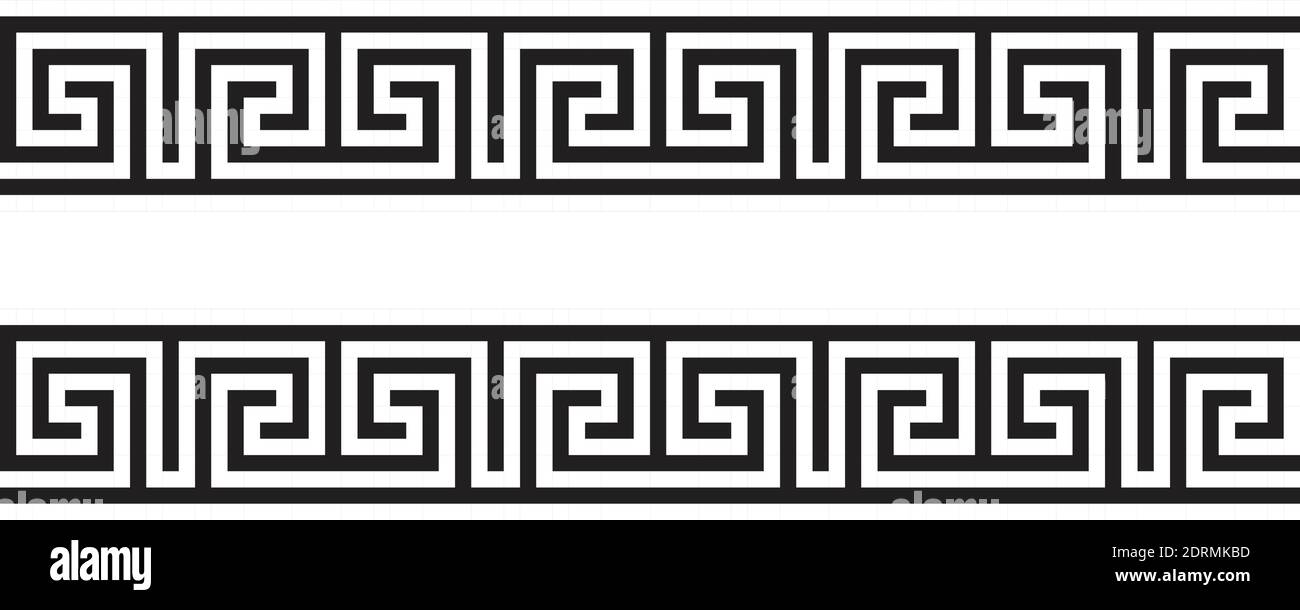 Sin costuras ornamento griego vectorial en blanco y negro Ilustración del Vector