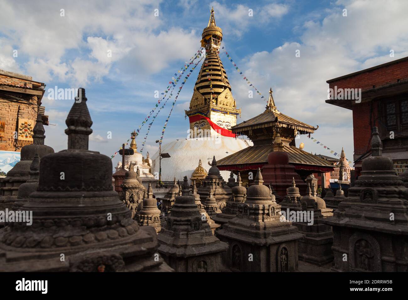 Swayambhu Stupa en Katmandú Nepal Foto de stock