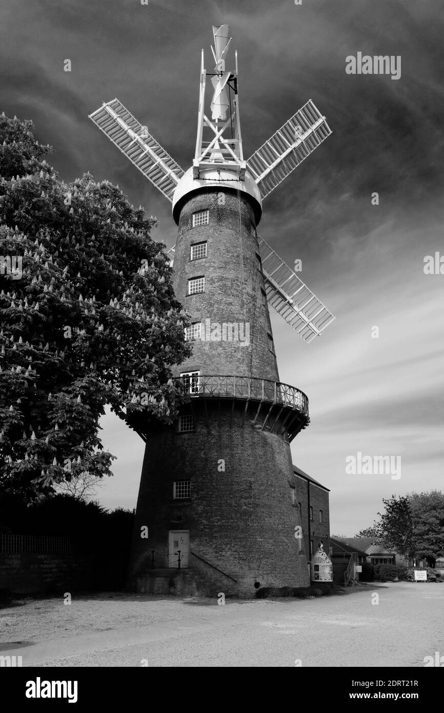 Molton torre molino de viento, Molton pueblo, Lincolnshire, Inglaterra el molino de torre más alto en Gran Bretaña. Foto de stock