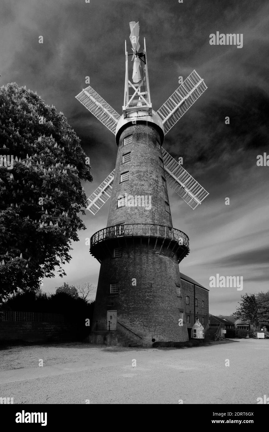 Molton torre molino de viento, Molton pueblo, Lincolnshire, Inglaterra el molino de torre más alto en Gran Bretaña. Foto de stock