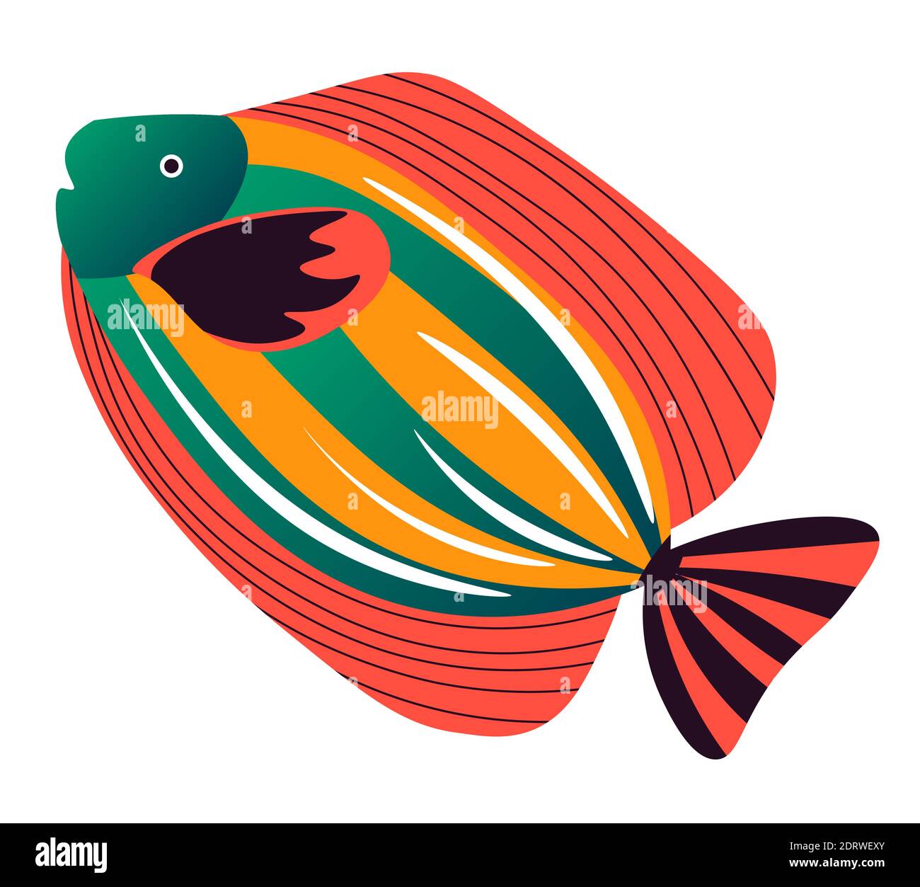 Peces mariposa con aletas de color y vector corporal Ilustración del Vector