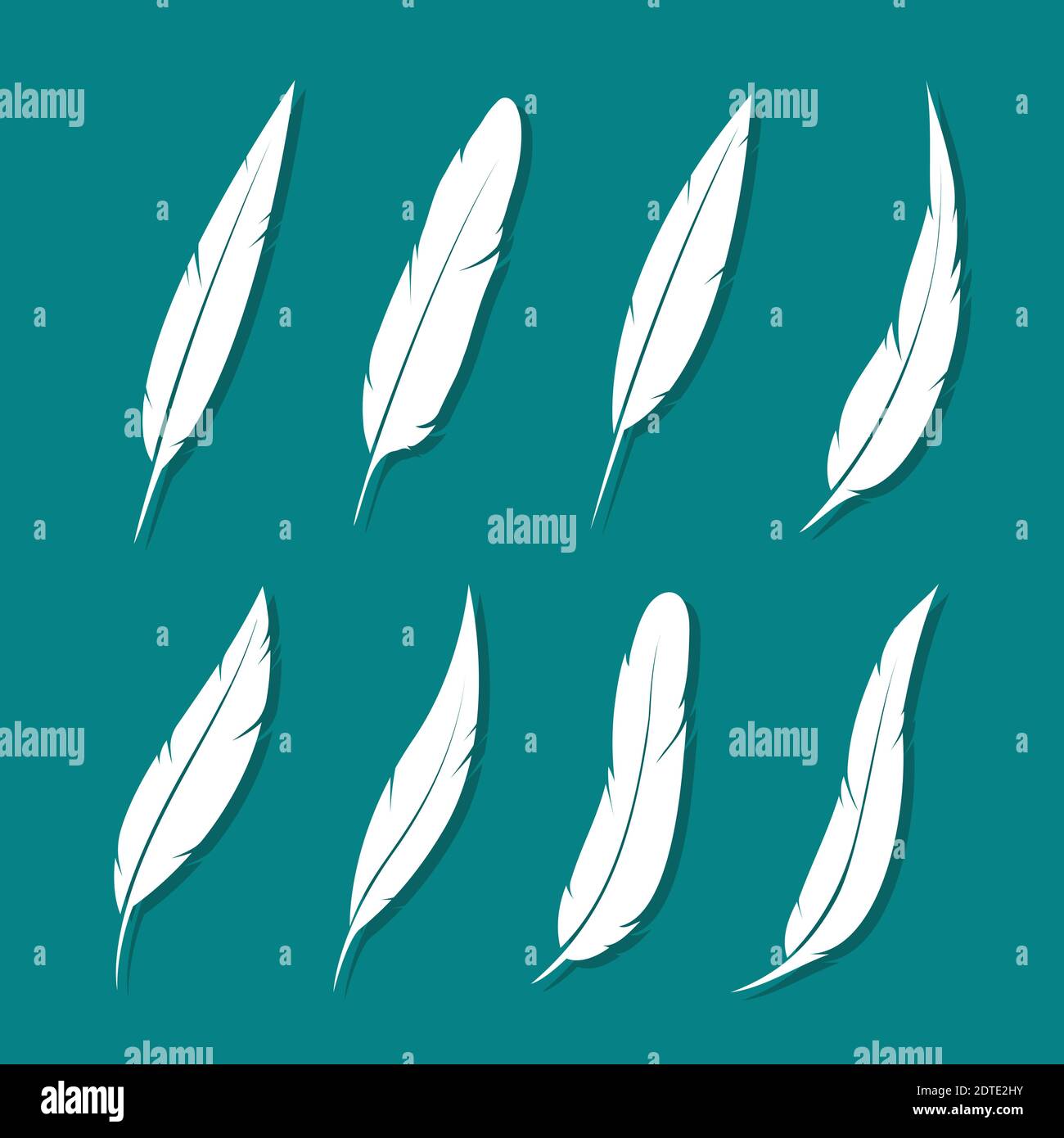 Grupo vectorial de pluma blanca sobre fondo azul. Ilustración de vector en capas fácil de editar. Animales salvajes. Ilustración del Vector