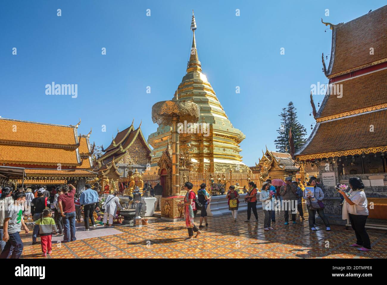 Tailandia, la ciudad de Chiang Mai, Wat Phra That Doi Suthep Temple Foto de stock