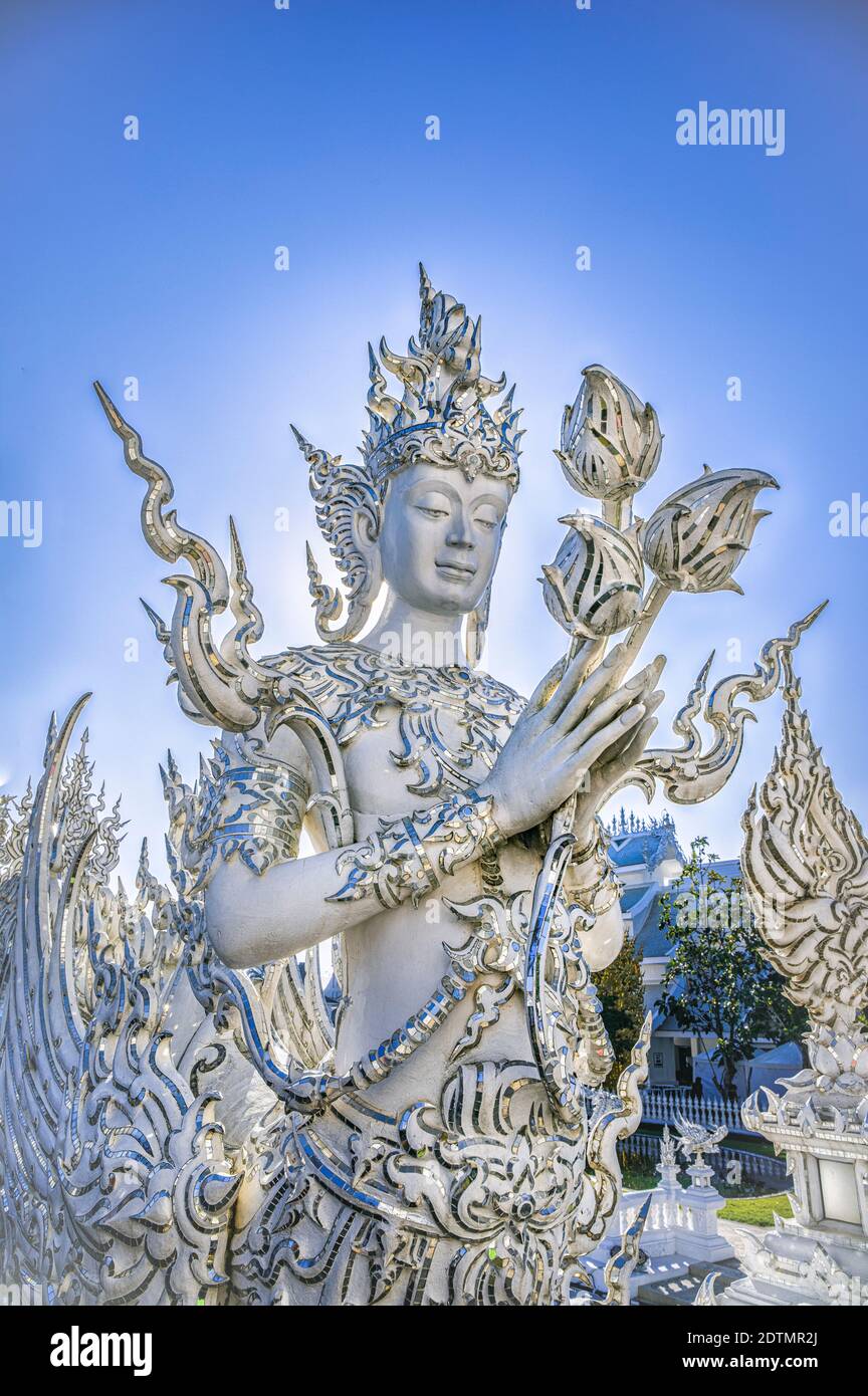Tailandia, la ciudad de Chiang Rai, el Templo Blanco (Wat Rong Khun) Foto de stock