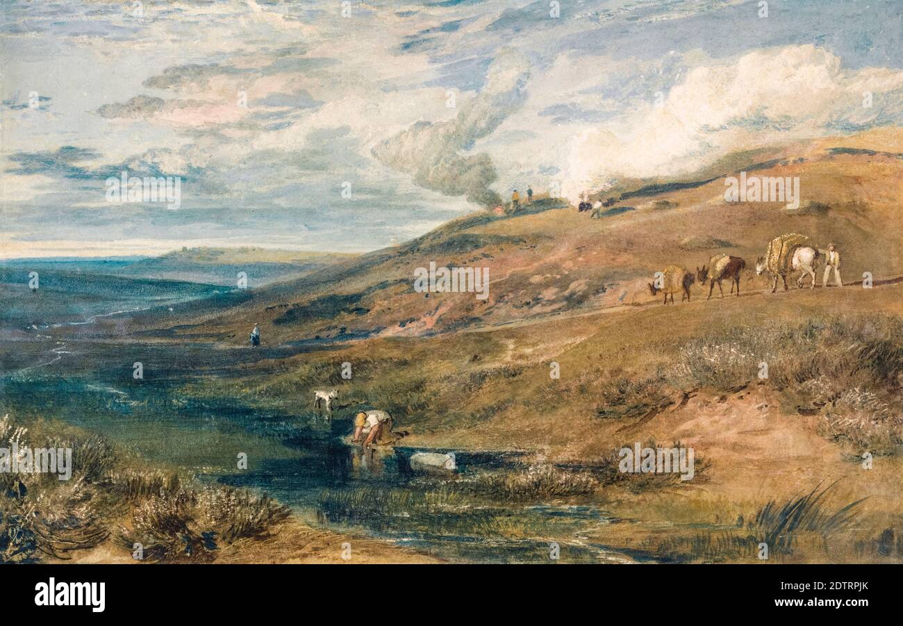 JMW Turner, pintura paisajística, Dartmoor: La Fuente del Tamar y la Torridge, alrededor de 1813 Foto de stock