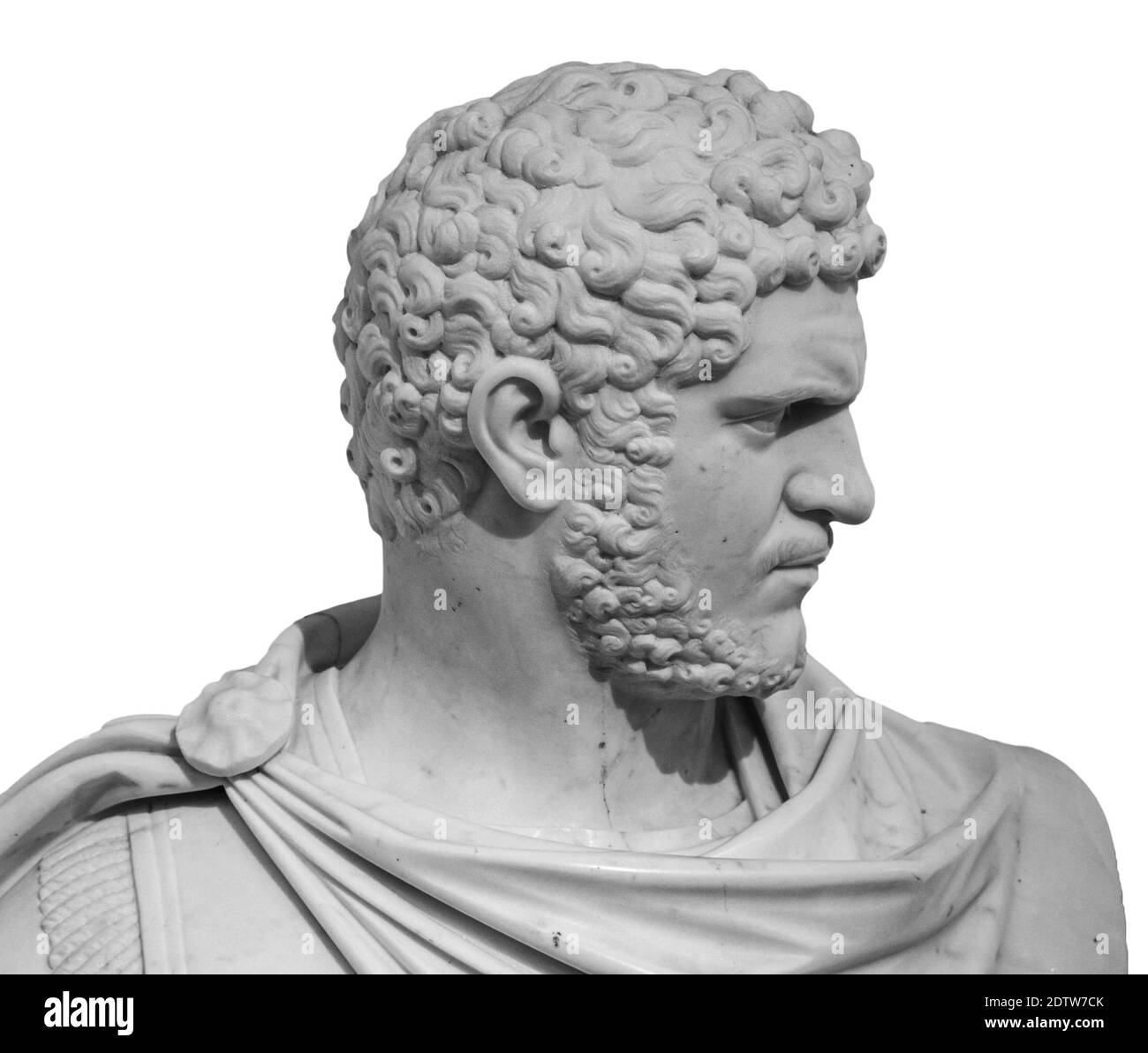 Detalle de cabeza y hombros del hombre antiguo con escultura de barba. Cara antigua con estatua Detalle de cabeza y hombros del hombre antiguo con escultura de barba. Cara antigua con estatua