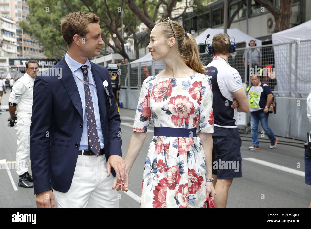 Pierre Casiraghi y Beatrice Borromeo asistieron durante el Gran Premio