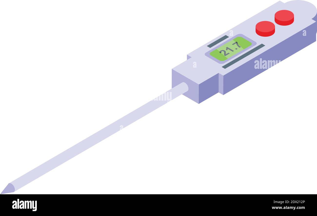 Icono de termómetro digital de varilla. Isométrica de lápiz digital  termómetro vector icono para diseño web aislado sobre fondo blanco Imagen  Vector de stock - Alamy