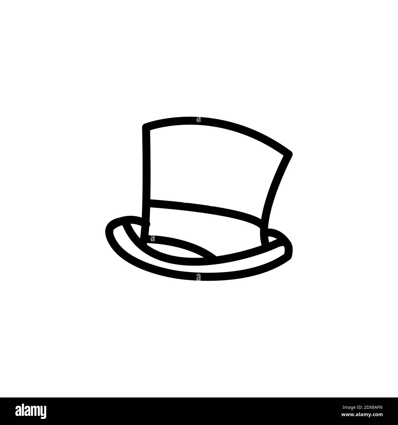 ilustración de vector de icono de línea de sombrero mago Vector stock - Alamy