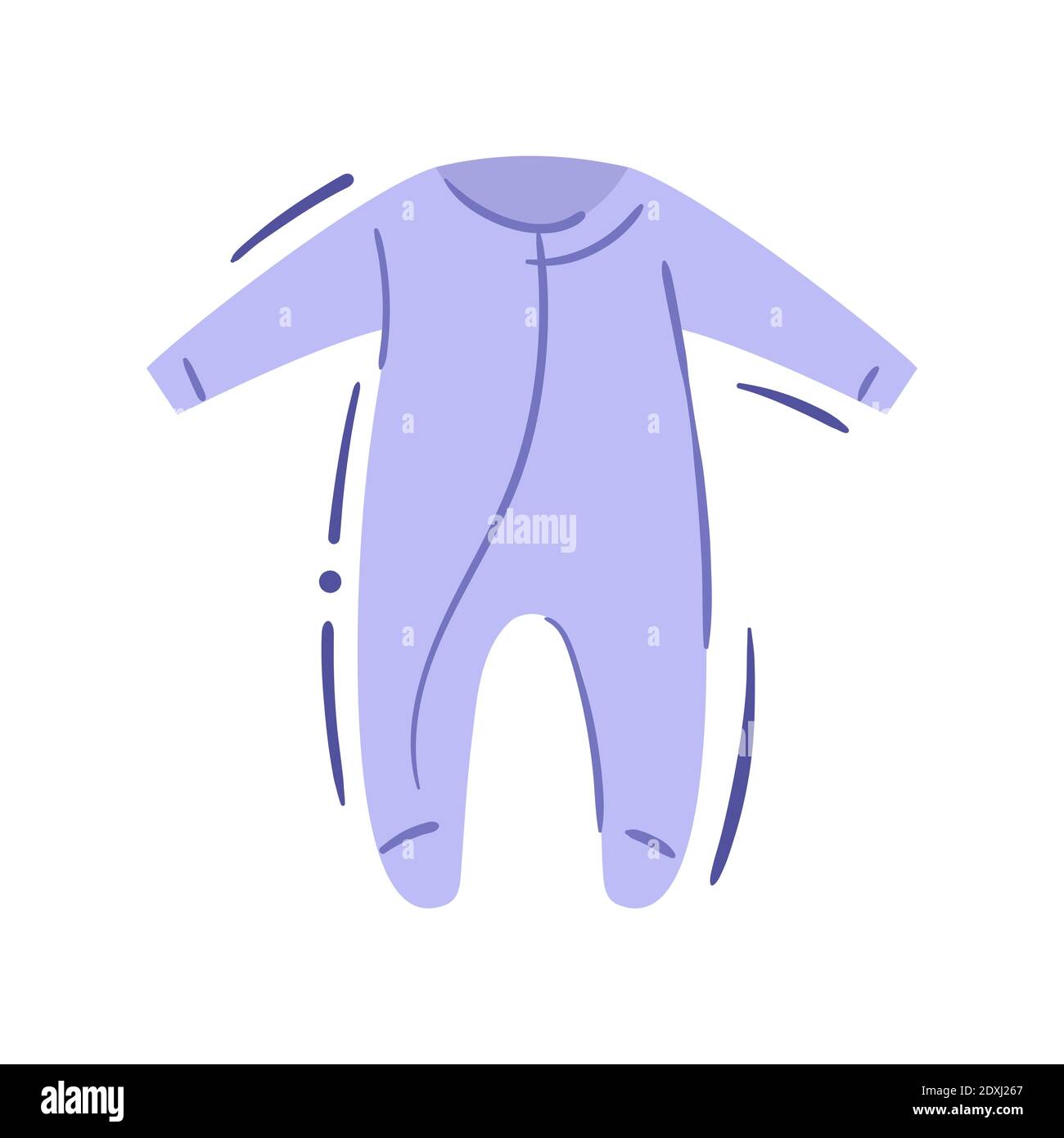 Bebé con manga larga y cremallera - ilustración vectorial aislada. Mono  simple para niños. Ropa informal para bebés o paño para dormir Imagen  Vector de stock - Alamy