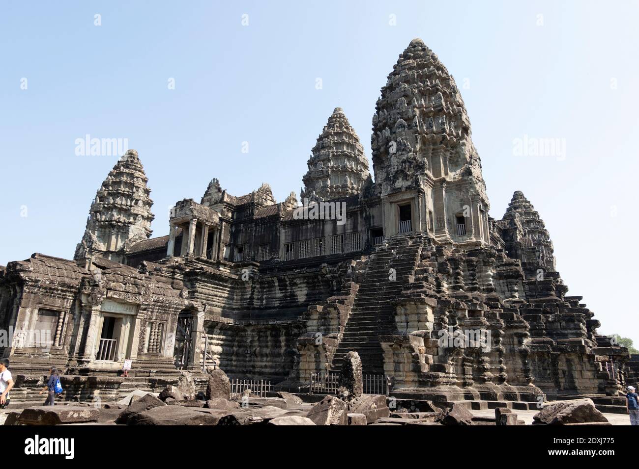 El antiguo templo de Angkor Wat Foto de stock