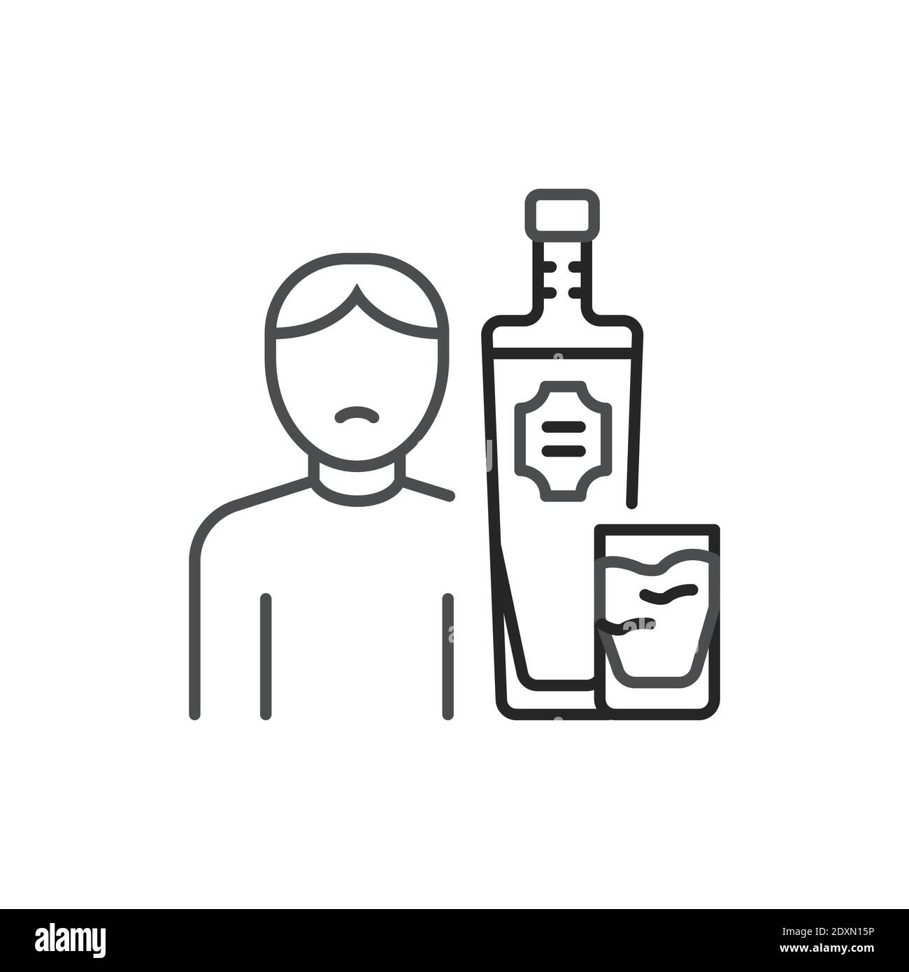 Icono de color de línea de alcoholismo. Firme para la página web,  aplicación móvil Imagen Vector de stock - Alamy