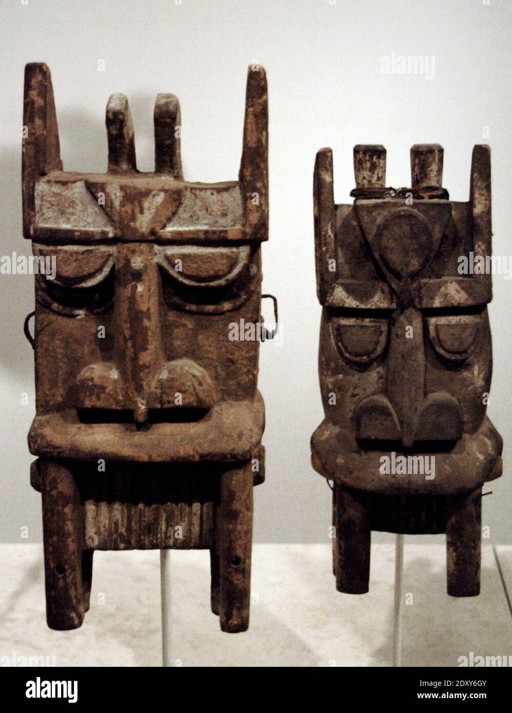 Máscaras Kalabari. Los pueblos de IJO (hipopótamo, máscara de agua). Nigeria, África. Principios del siglo XX. Madera. Museo Británico. Londres, Inglaterra, Reino Unido. Foto de stock