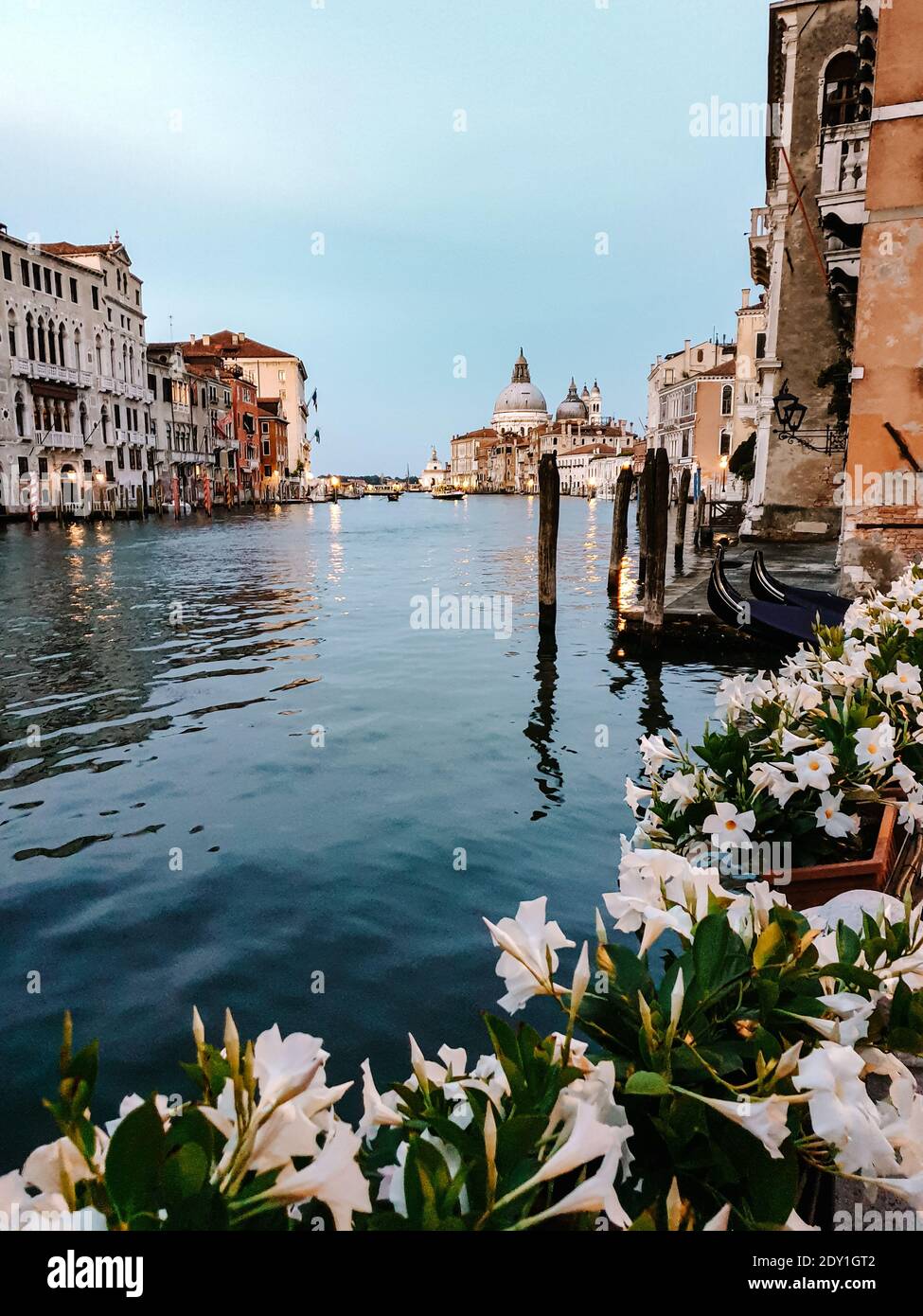 Italia Venecia, ciudad casi vacía de Venecia durante el verano de 2020 con el auge de la pandemia de covid 19 en Italia. Europa Venzia Foto de stock