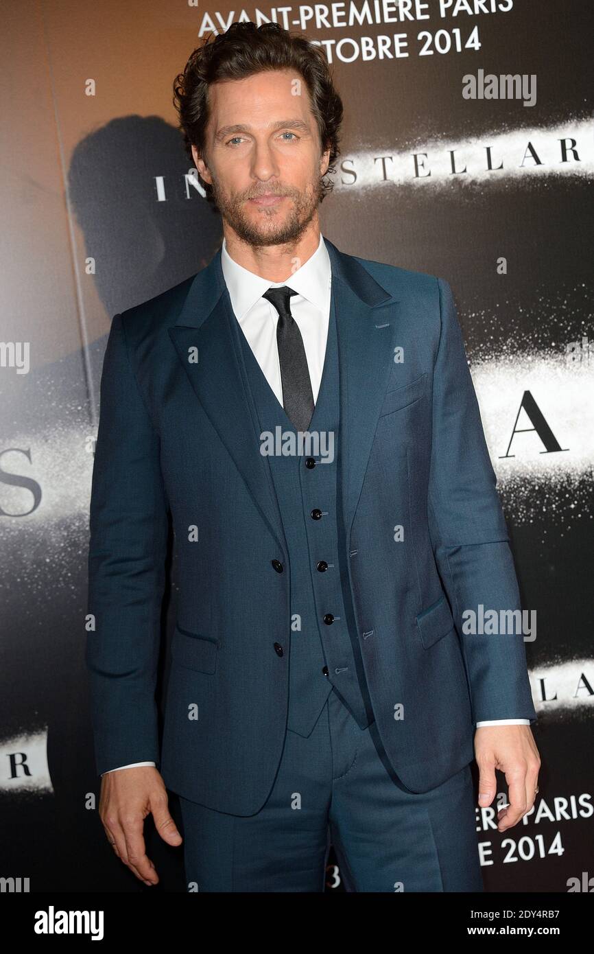 Matthew McConaughey asistió al estreno de Interstellar celebrado en el Grand Rex Cinema de París, Francia, el 31 de octubre de 2014. Fotos de Nicolas Briquet/ABACAPRESS.COM Foto de stock