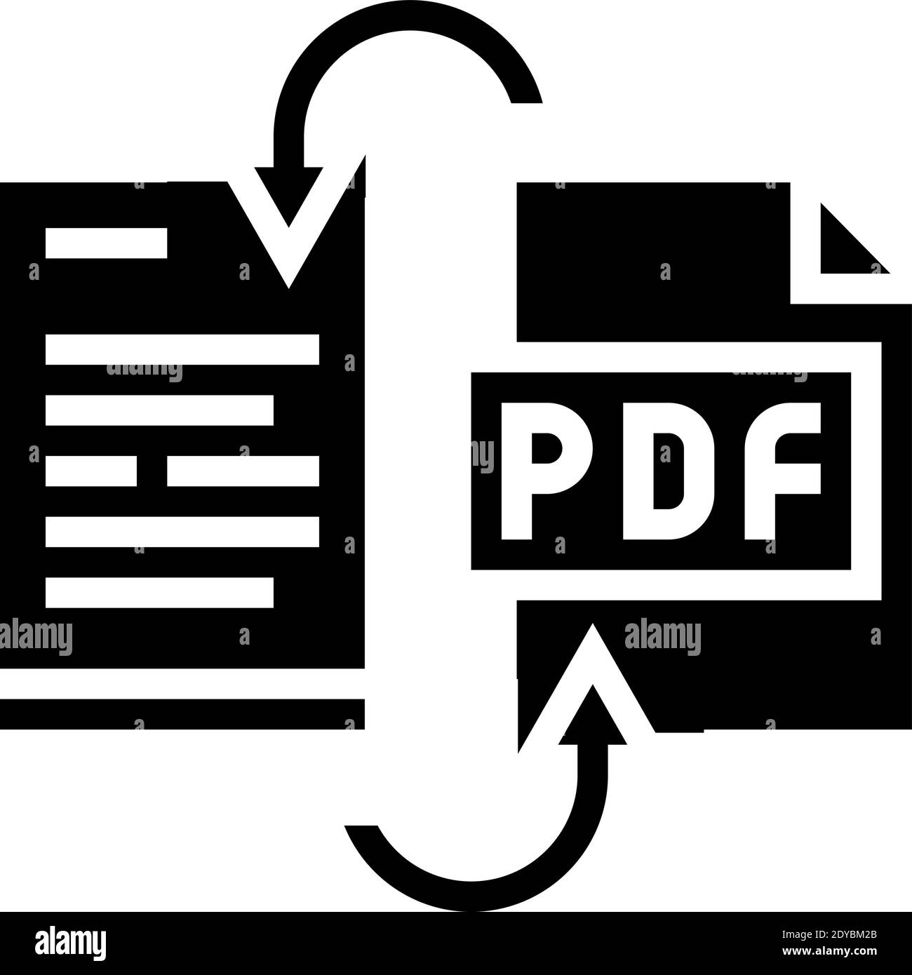 convertir el archivo pdf a la ilustración del vector del icono del glifo de word  pad Imagen Vector de stock - Alamy