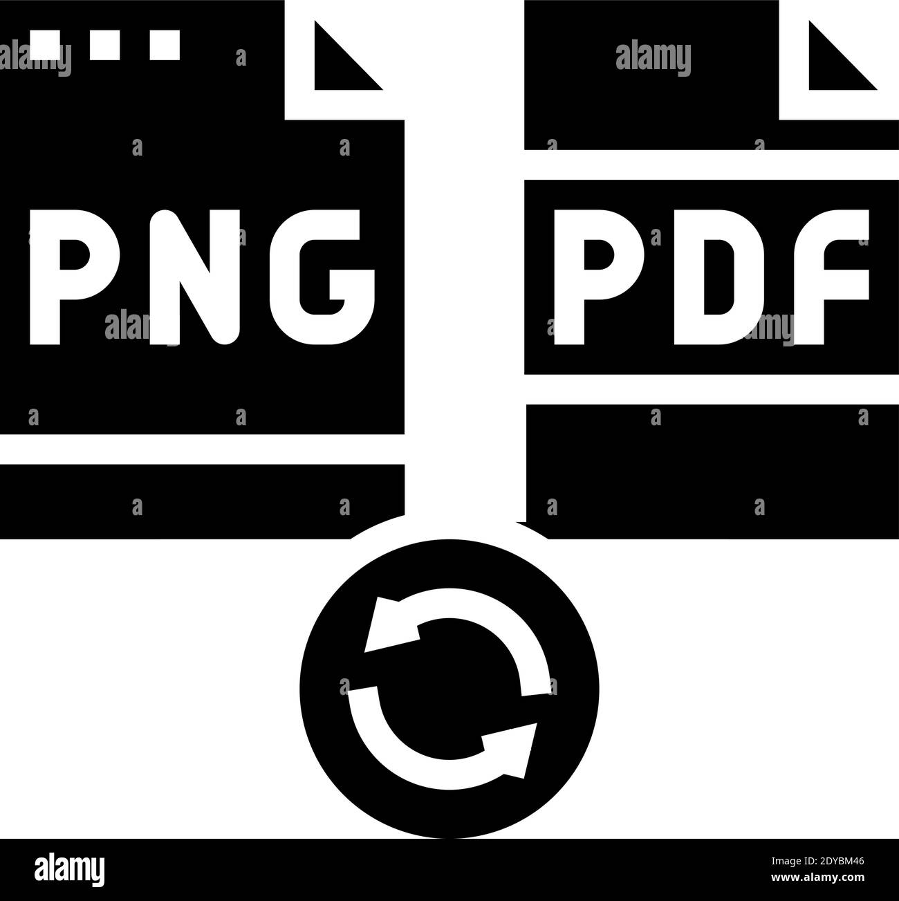convertir png a archivo pdf glifo icono ilustración vectorial Imagen Vector  de stock - Alamy