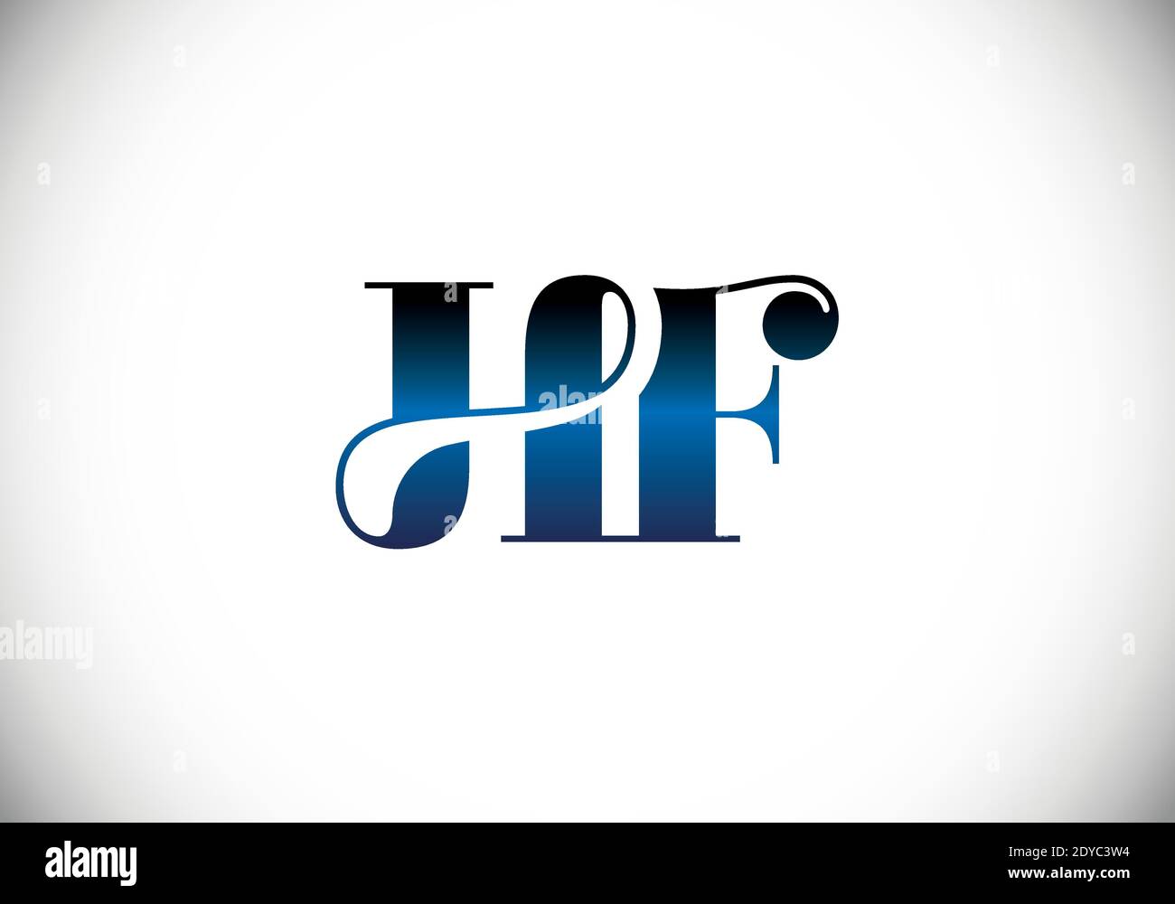 Letra del monograma inicial H F Logo Design Vector Template. H F Diseño del logotipo de la letra
